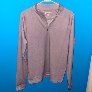 Peter Millar Men’s Golf / Performance Quarter Zip, Light Grey Houndstooth, Small